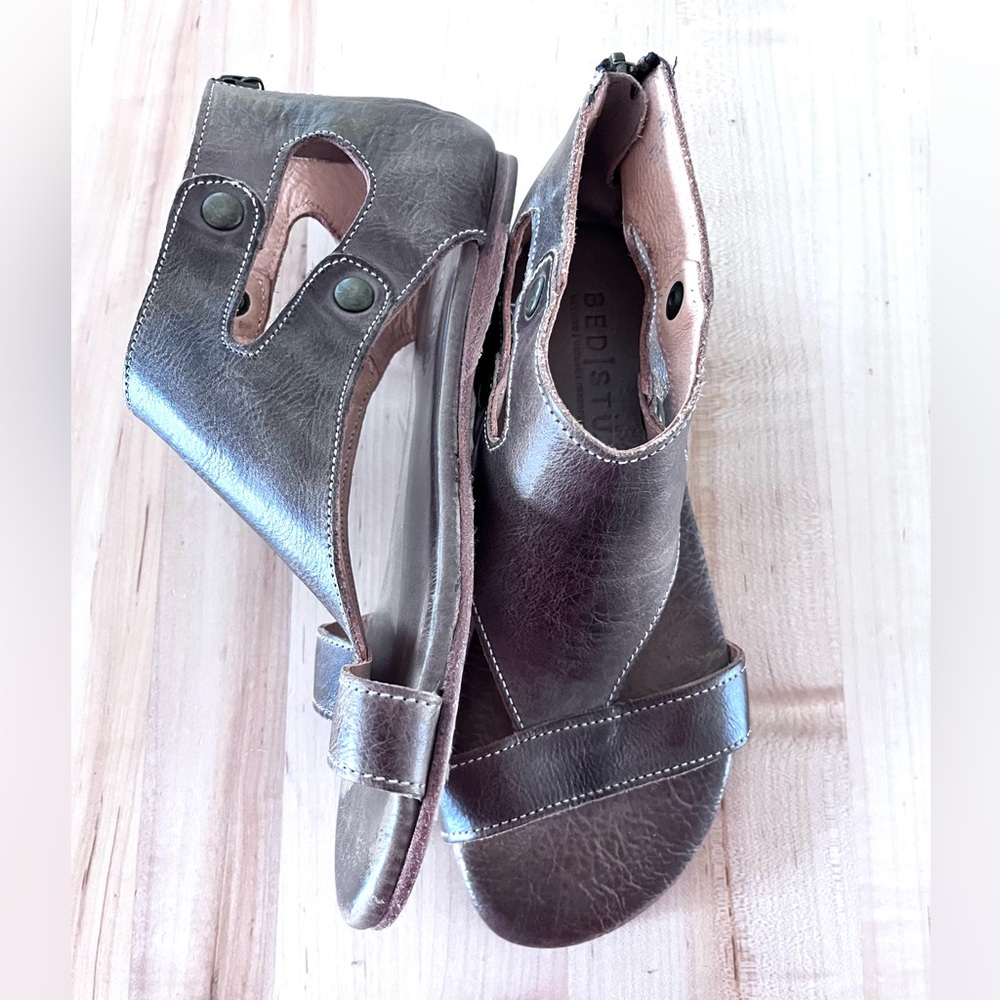 BED|STU Dark Brown Soto Leather Sandals, Sz 7.5